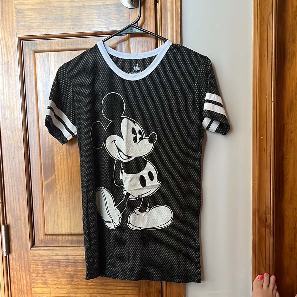 Disney Black and White Mickey Mouse Short Sleeve Tee